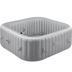 Uppblåsbar Bubbelpool, 4-6 Personer, 1850x660mm, Kvadratisk, Bärbar Utomhusspa