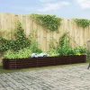 vidaXL Upphöjd odlingslåda Brun 400 x 80 x 44 cm Stål