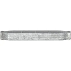 Upphöjd odlingslåda i pulverlackerat stål | Storlek: 373x140x36 cm | Färg: Silver