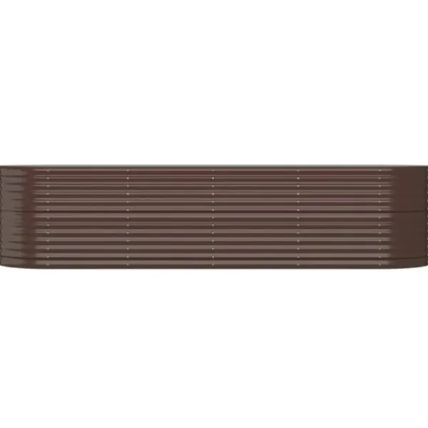 Clearance Upphöjd odlingslåda i pulverlackerat stål | Färg: Brun | Storlek: 296x80x68 cm Planteringsbänkar