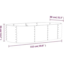 Upphöjd odlingslåda i pulverlackerat stål | Färg: Grön | Storlek: 152x80x36 cm
