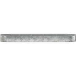 Upphöjd odlingslåda i pulverlackerat stål - Trädgårdsinredning | Färg: Silver | Storlek: 450x140x36 cm