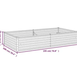 Outlet Upphöjd odlingslåda i rosttrögt stål - Hållbar och dekorativ | Storlek: 195x100x36 cm | Färg: Brunt Planteringsbänkar