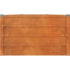 Upphöjd odlingslåda i rosttrögt stål - Långvarig och hållbar | Storlek: 400x80x45 cm | Färg: Brunt
