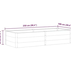 Online Upphöjd odlingslåda i WPC - Modern blom- och växtbädd | Färg: Grå | Storlek: 250x100x54 cm Planteringsbänkar