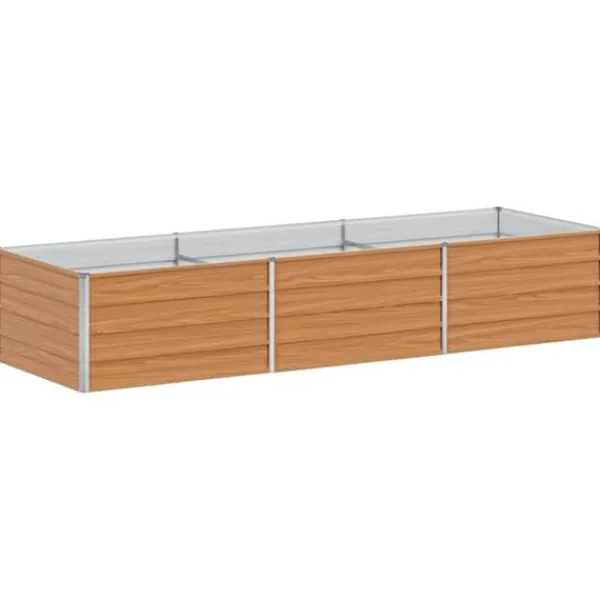 vidaXL Upphöjd odlingslåda Ljusbrun 240 x 80 x 45 cm Galvaniserat Stål
