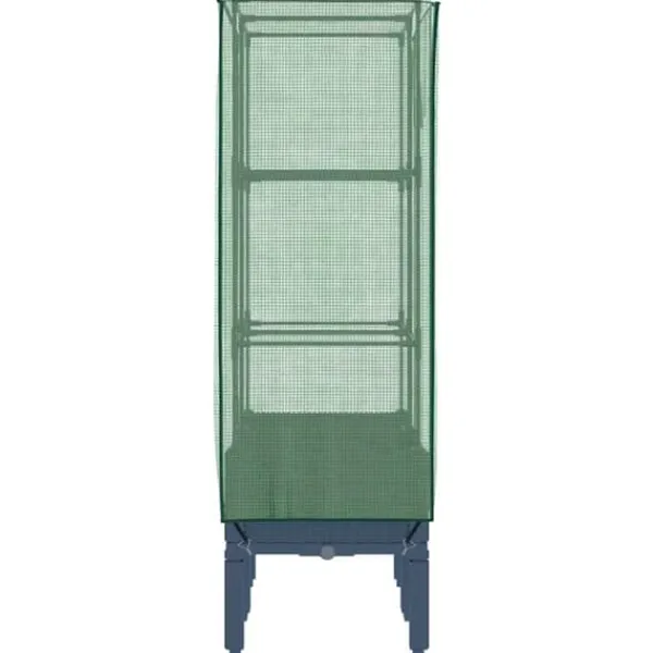 Discount Upphöjd odlingslåda med växthusöverdrag i rottinglook | Storlek: 80x40x140 cm Växthus
