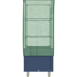 Sale Upphöjd odlingslåda med växthusöverdrag och hjul - Rottinglook | Storlek: 80x50x182 cm Växthus