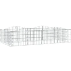 vidaXL Upphöjd planteringsgabion 200x100x50 cm galvaniserat järn