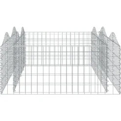 vidaXL Upphöjd planteringsgabion 200x100x50 cm galvaniserat järn