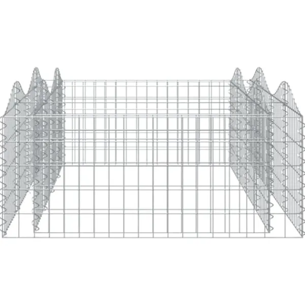 vidaXL Upphöjd planteringsgabion 200x100x50 cm galvaniserat järn