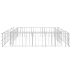 Upphöjd planteringsgabion i galvaniserat stål 100x100x20 cm | Färg: Silver | Storlek: 100x100x20 cm