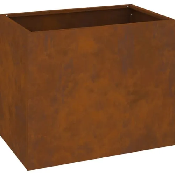 Clearance Urbana Trädgårdsplanterare i Väderbiten Stål | Storlek: 50x32x40 cm | Färg: Brun Krukor & Växtbehållare