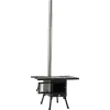 Outlet Utomhus kolspis, bärbar design, justerbar höjd,svart Vedeldade Kaminer