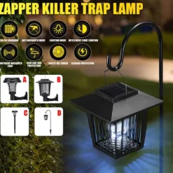 New Utomhus Solar Myggdödare Lampa Elektrisk Bug Zapper Vattentät Insektsfälla Anti Mosquito Light Trädgård Gräsmatta Myggfälla Insektsmedel & Djuravvisande Medel