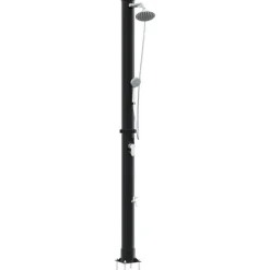Utomhus Solardusch Svart 217 cm PVC och Aluminium Spa & Utomhusbad