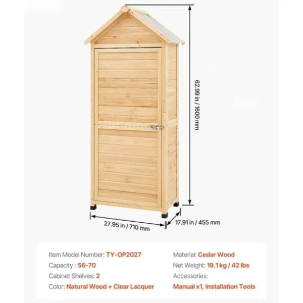 New Utomhus Trä Förvaringsskjul, Vattentät Trädgårdsredskapsbod, Hållbar Kvalitet, Skydd för Redskap, Idealisk för Trädgården Skjul, Garage & Carports