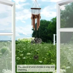 Utomhus Trädgård Kopparlegering Vindklocka Flerrörs Vindklocka Hängande Dekoration (Fjäril)