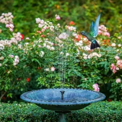 Vattenfontän solcellsdriven 13 cm Svart