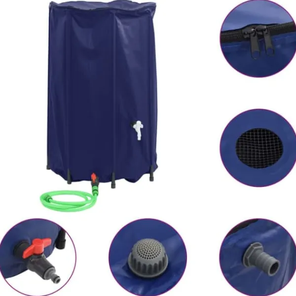 Outlet Vattentank med kran vikbar 500 L PVC Regntunnor