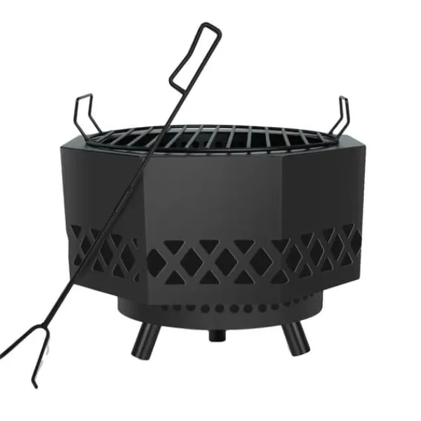 Hot Vedeldad eldstad, mångsidig matlagningsgrill, bärbar design, hållbar konstruktion Öppna Spisar