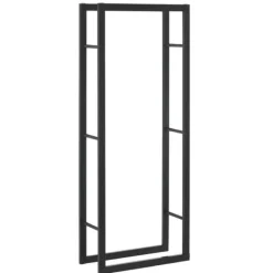 Best Vedförvaring vedställ 50x150x25cm stål svart Tillbehör Till Vedeldade Kaminer & Öppna Spisar