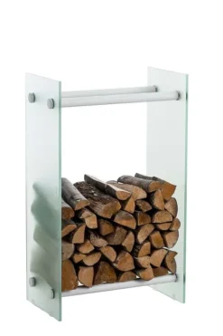 Discount Vedställ Dacio frostat glas 35x40x150 35 x 40 x 150 cm Tillbehör Till Vedeldade Kaminer & Öppna Spisar