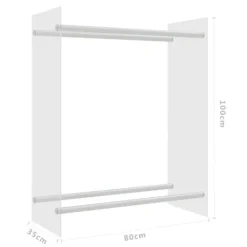 Vedställ genomskinlig 80x35x100 cm härdat glas - Vedställ - Ved Ställ - Home & Living