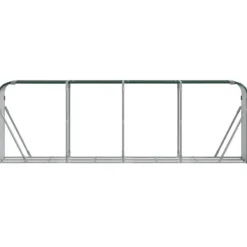 Vedställ i galvaniserat stål för vedförvaring | Färg: Grön | Storlek: 300x45x100 cm