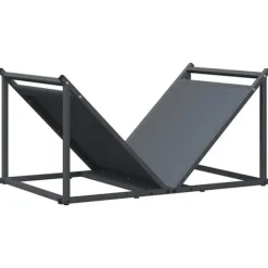 New Vedställ i kallvalsat stål - Robust vedförvaring | Färg: Antracit | Storlek: 70x43x34,5 cm Tillbehör Till Vedeldade Kaminer & Öppna Spisar
