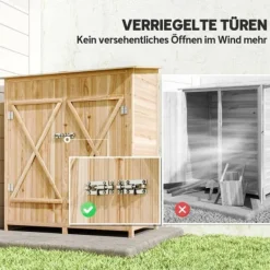 New Verktygsskjul med Bänkbord, Tällved, 140 x 75 x 157 cm Skjul, Garage & Carports