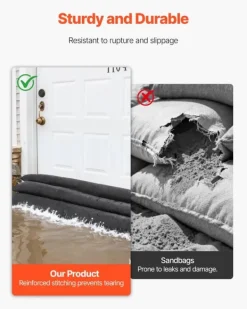 Online Översvämningsbarriär - Vattenaktiverade sandfria översvämningspåsar 4-pack - Återanvändbara - Storlek 153 x 21 cm - För dörrar/källare/garage Beredskapsplaner