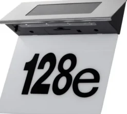 New Vägglampa Maclean LED solcellslampa med husnummer IP44 MCE423 Adresskyltar & Husnummer