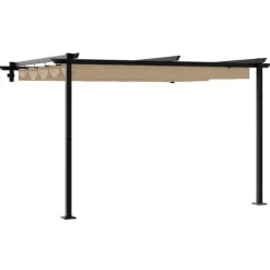 vidaXL Väggmonterad Gazebo Taupe Stål