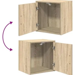 Clearance Väggskåp för garage i konstruerat trä - Förvaring i Sonoma-ek | Färg: Ek | Storlek: Standard Skjul, Garage & Carports