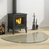 vidaXL Glasskiva för öppen spis halvrund 1000x600 mm - Glas