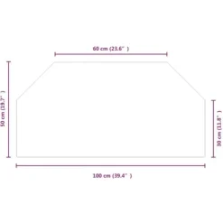 Online Glasskiva för öppen spis sexkantig 100x50 cm - Glas Tillbehör Till Vedeldade Kaminer & Öppna Spisar