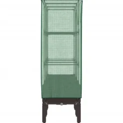 Online Odlingslåda med växthusöverdrag rottinglook 120x40x140 cm Växthus