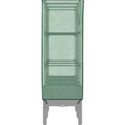 vidaXL Odlingslåda med växthusöverdrag rottinglook 120x40x140 cm