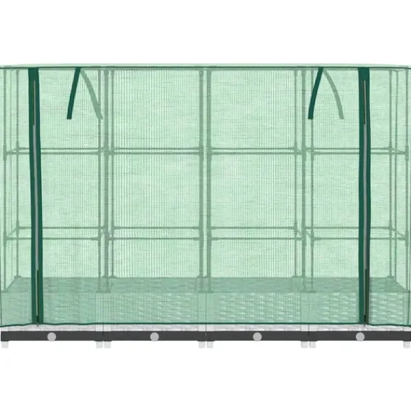 vidaXL Odlingslåda med växthusöverdrag rottinglook 160x40x123 cm