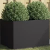 vidaXL Odlingslåda svart 62x47x46 cm kallvalsat stål - Krukor & odlingslådor