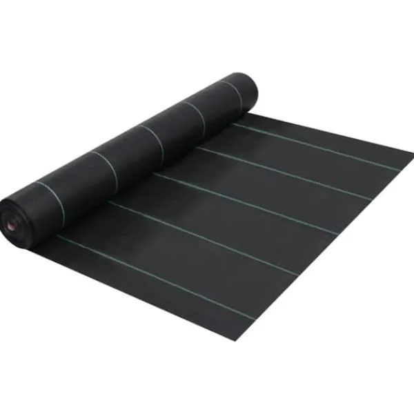 vidaXL Ogräsmatta svart 2x150 m PP - Trädgårdstyg