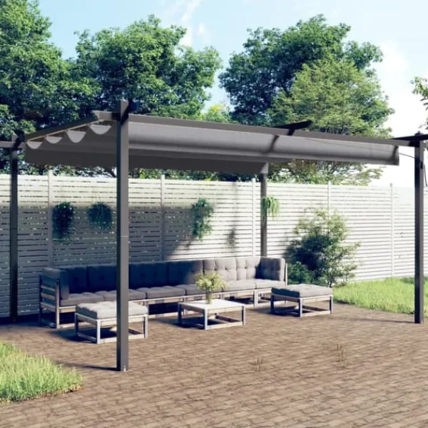Outlet Paviljong med infällbart tak 4x3 m antracit - Partytält & paviljoner Tält & Lusthus