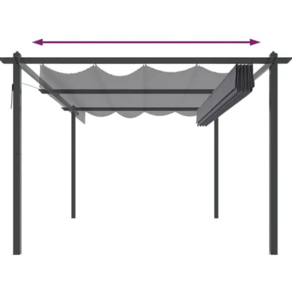 Outlet Paviljong med infällbart tak 4x3 m antracit - Partytält & paviljoner Tält & Lusthus