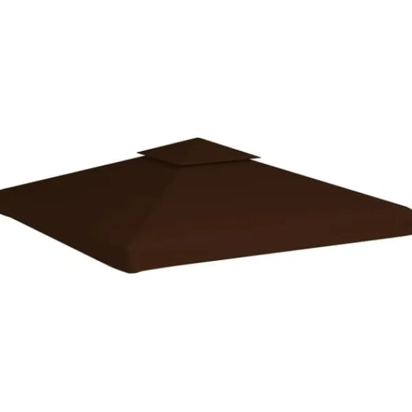 Clearance Paviljongtak med ventilering 310 g/m² 3x3 m brun - Tak till partytält & lusthus Tält & Lusthus