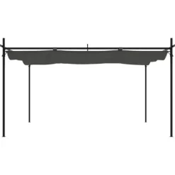 vidaXL Pergola med infällbart tak antracit 395x292x230 cm - Partytält & paviljoner
