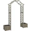 Sale Pergola med odlingslåda grå massivt granträ - Bersåer, spaljéer & pergolor Valvbågar, Spaljéer, Bersåer & Pergolor
