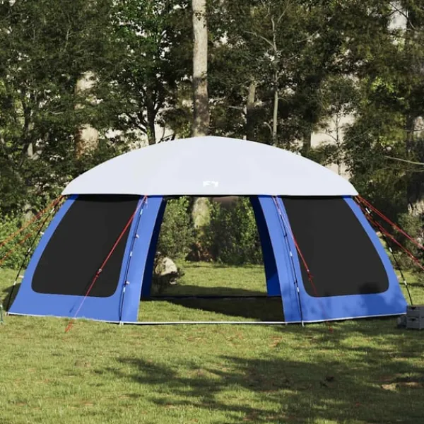 vidaXL Pooltält med avtagbara gylf- och nätväggar azurblå 690x690 cm