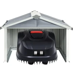 vidaXL Skjul för robotgräsklippare 92x97x63 cm galvaniserat stål grå - Förråd & Redskapsbodar