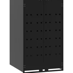 Clearance Skjul för sopkärl för 4 platser svart 276x79x117 cm stål Skjul, Garage & Carports